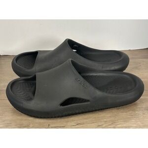 Crocs Mellow Recovery Slides Mens 13 Black Slip On Comfort Summet Sandals